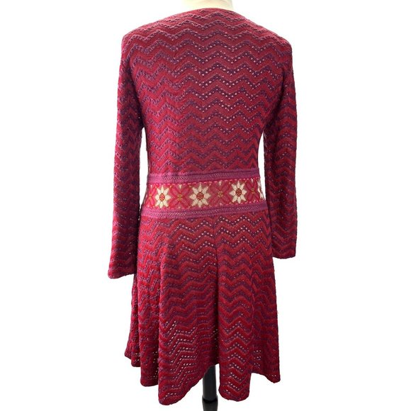 Boho Parisian ANTHROPOLOGIE Midi Crochet Knit Dress, Women’s Size XL - Picture 6 of 9